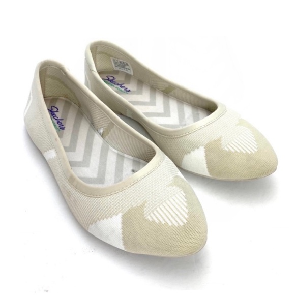SKECHERS Cleo-Wham Knit Memory Foam Ballet Flats in Ivory National - Picture 2 of 8
